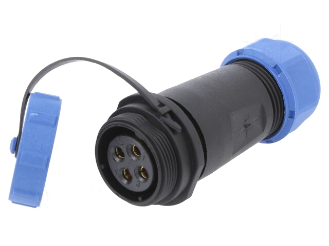 Connector: rond; mannelijk + vrouwelijk; PIN: 4; 3A; IP67; 500V Connector: rond; mannelijk + vrouwelijk; PIN: 4; 3A; IP67; 500V